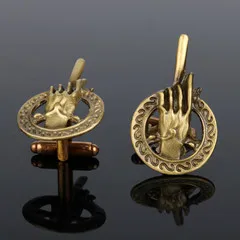 3 style gold Винтажный роскошный фильм Игра престолов Старк голова Волка 3D голова льва запонки рука короля мужские рубашки запонки Свадебная вечеринка - Окраска металла: 3 style gold