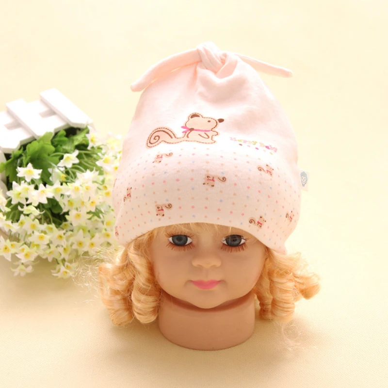 Шапка для новорожденных с изображением белки и кроличьих ушек головные уборы