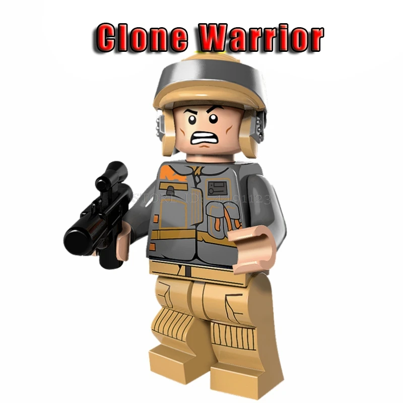 Clone Warrior Игрушки блочные Звездные войны персонаж фильма Рей кьло бен соло люки Скайуокер клон воин джедай Йода Финн BB8 R2D2 блок игрушки Наборы «Звездные войны» - Цвет: Clone Warrior