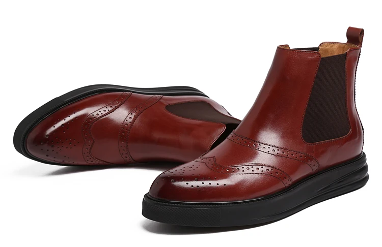 

Cowboy Man Martin Boots Shoes Platform High Quality Male Dress Carved Borgues Boots Ankle Shoes Black Winter Motorcycle Boots