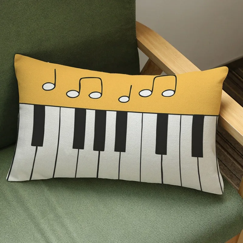 Современное украшение для дома принт музыкальных нот Желтый прямоугольник