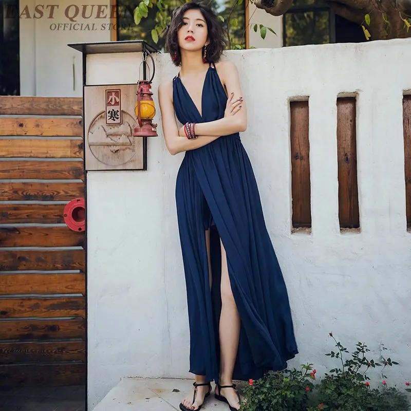 Женский сарафан Бохо с разрезом сбоку шикарное платье Хиппи в этническом стиле