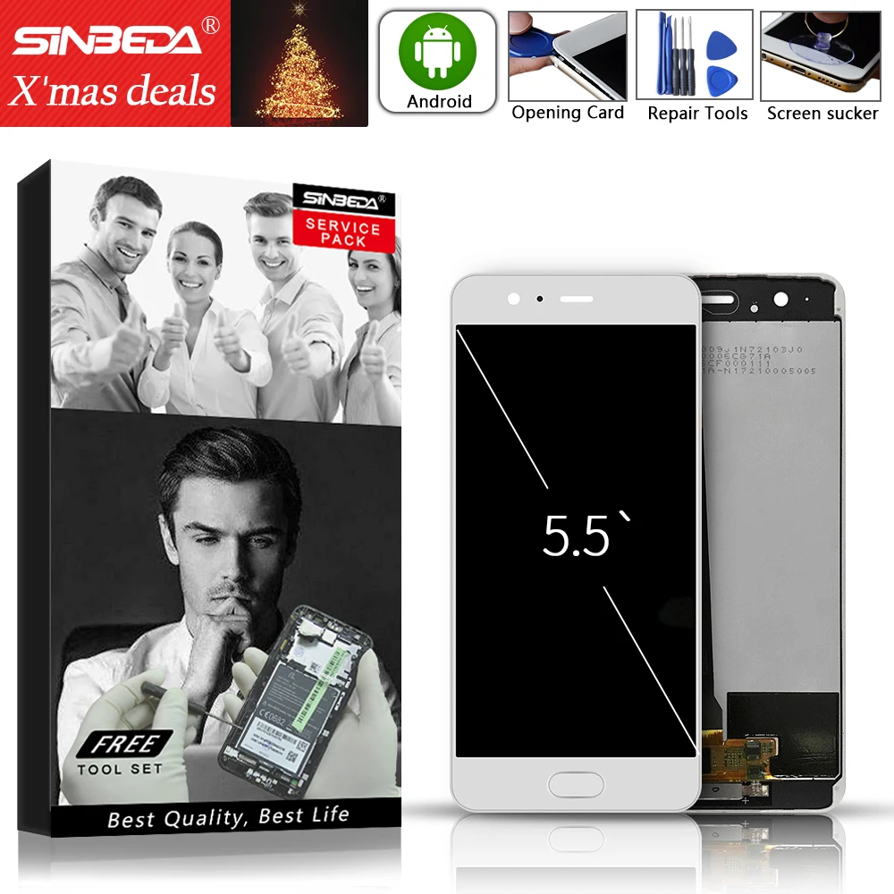Sinbeda 5.5&quot For HUAWEI P10 Plus LCD Display Touch Screen Digitizer with Frame P10+ Huawei VKY-L09 VKY-L29 VKY-AL00 | Мобильные