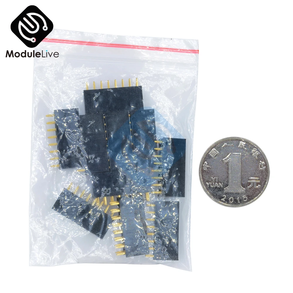 100 шт. 2X8 Pin 16P 2 54 мм двухрядная Женская прямая головка шаг розетка полоса|strip| |