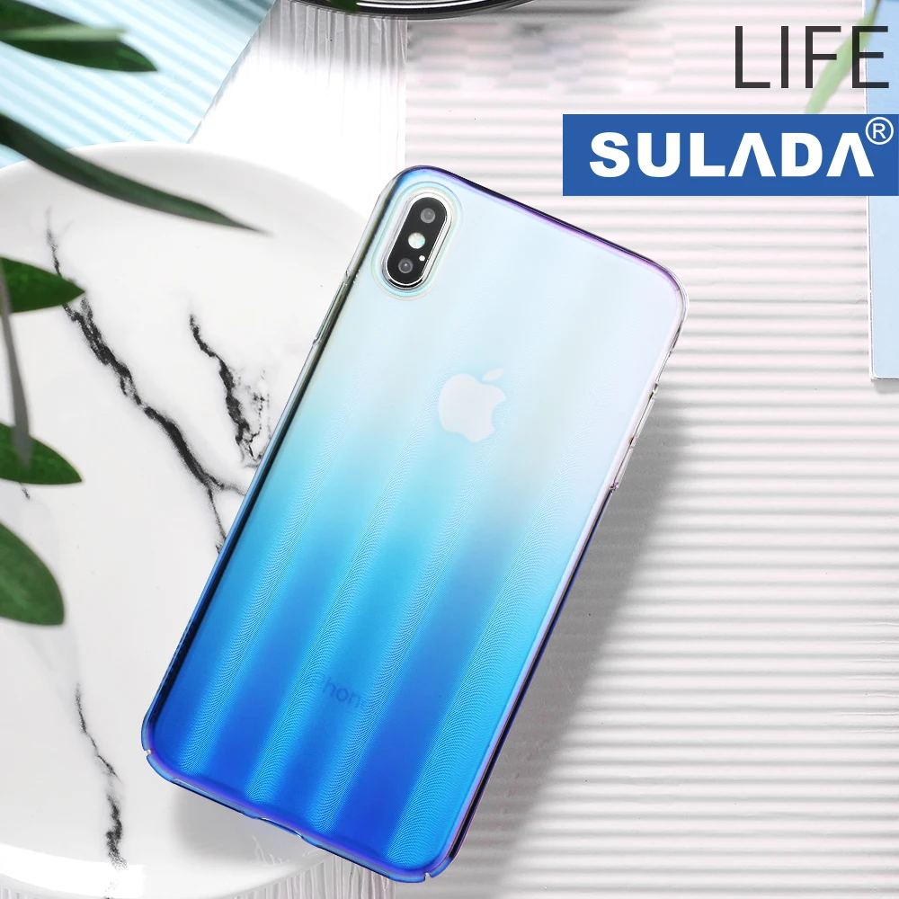 Жесткий ПК покрытие чехол для iPhone X XS Max XR роскошный градиент цвет задняя крышка 7 8