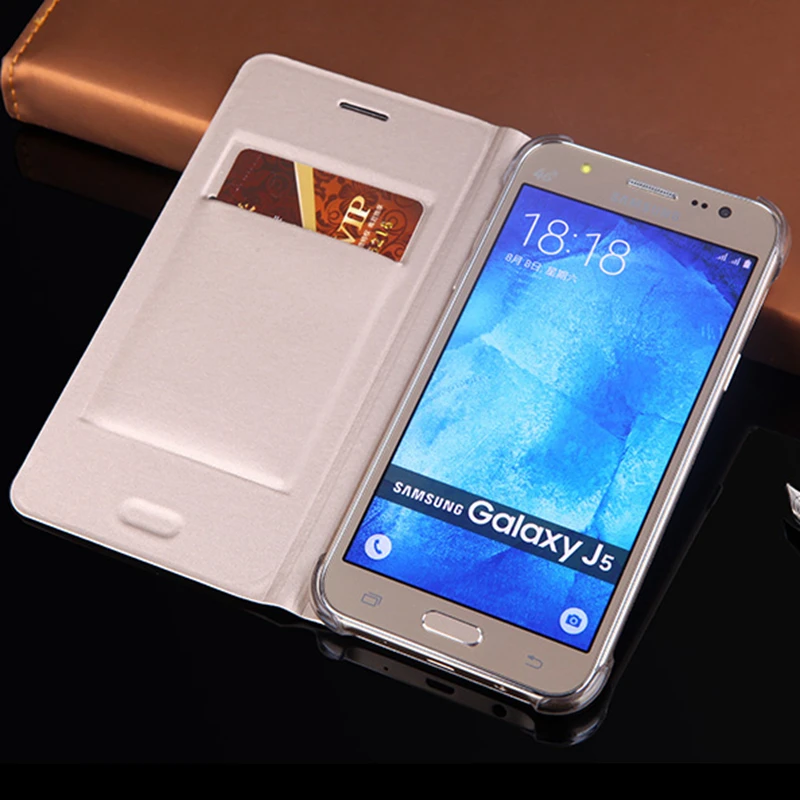 

Slim Leather Wallet Case Flip Back Cover With Card Holder Holster Phone Mask For Samsung Galaxy J5 2015 J500 J500F J500H J500M