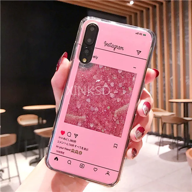 Pink Чехол с жидкими зыбучими песками для huawei P20 P30 mate 20 Pro 10 Plite P Smart Nova 3 3i 4 на Honor 7C 7A Pro 8X10 9 lite чехол s - Цвет: Pink