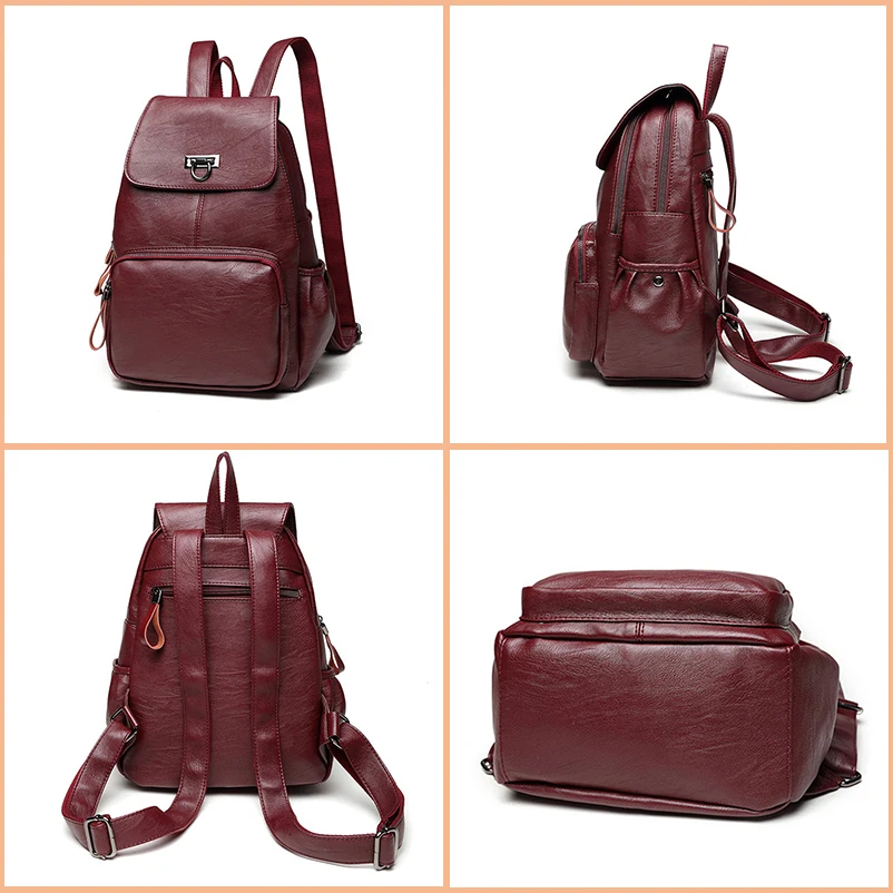 Женский рюкзак из натуральной кожи с защитой от кражи|Женские рюкзаки| |