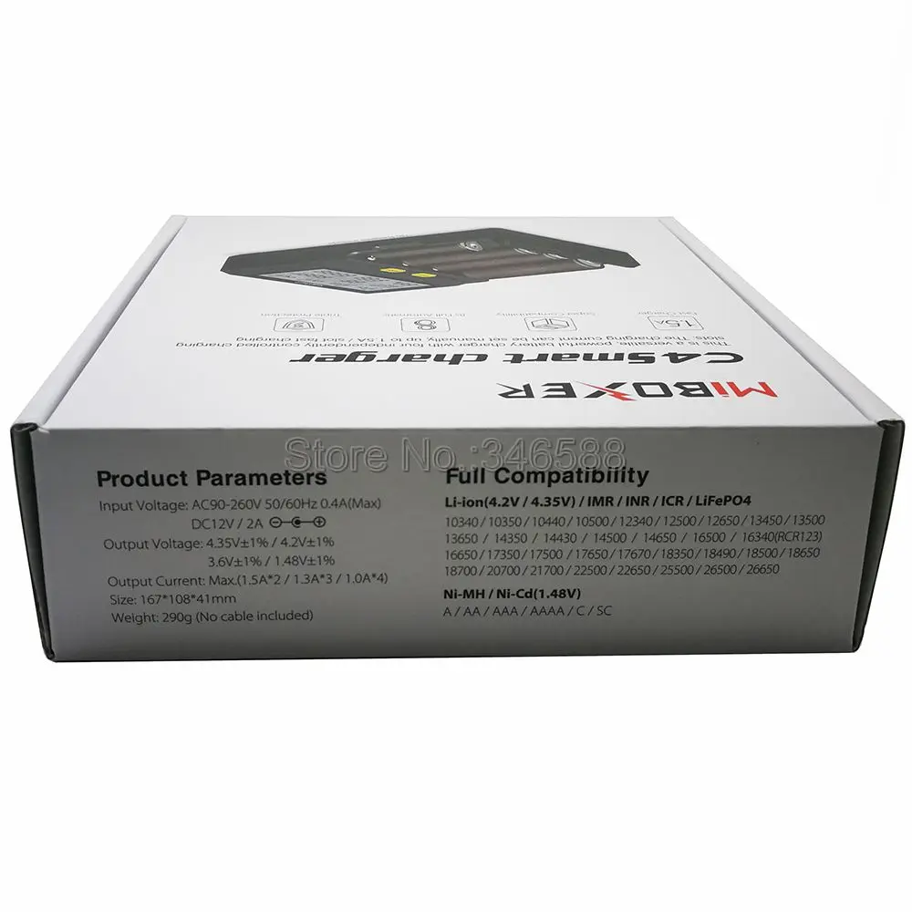 C4 зарядное устройство Miboxer для 10340 10440 AA AAA 14500 18650 26650 зарядное устройство Универсальное зарядное устройство 4 канала