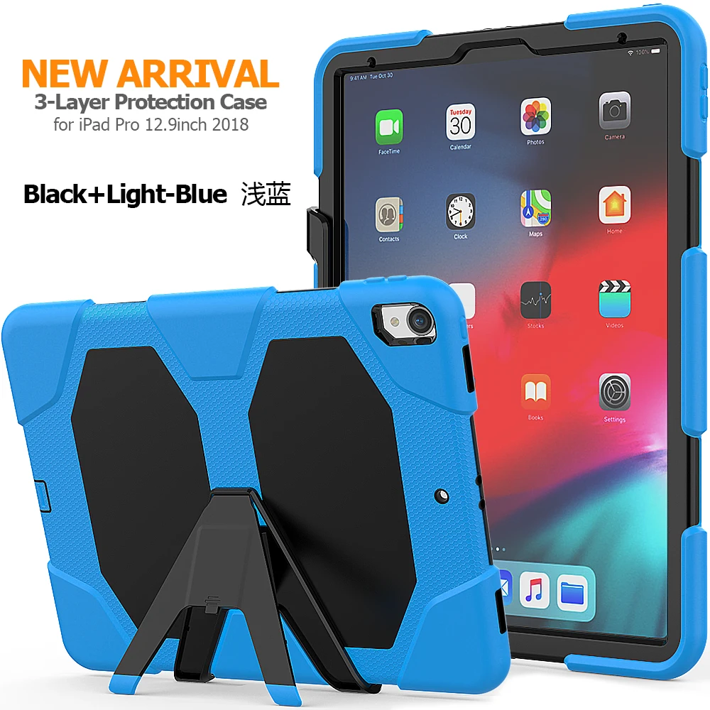 Чехол для ipad pro 12,"() панцири подставки Крышка для Apple ipad pro 12,9 дюймов Heavy Duty PC+ Силиконовый защитный плёнки ручка