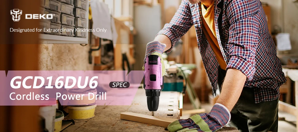 DEKO GCD16DU6 16V Макс Электрическая отвертка аккумуляторная дрель электрическая мини Беспроводной Мощность драйвер постоянного тока литий-ионный Батарея 2-Скорость