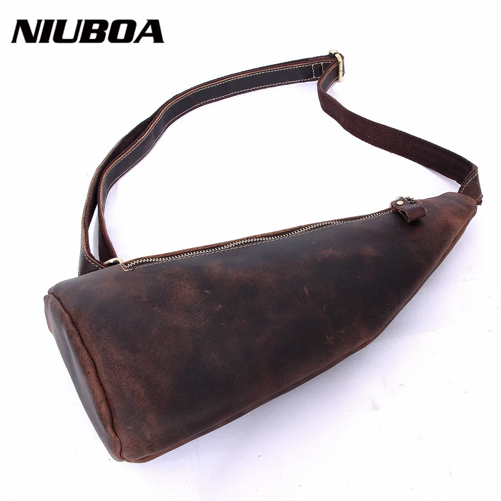 NIUBOA, Мужская нагрудная сумка, на одно плечо, на спине, сумка из натуральной кожи, для путешествий, мужские сумки через плечо, сумки на плечо, высокое качество, кожаная сумка
