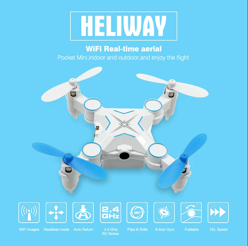 F18784/6 Heliway 901S WIFI камера 2 4 МП FPV складной карманный мини Дрон на дистанционном