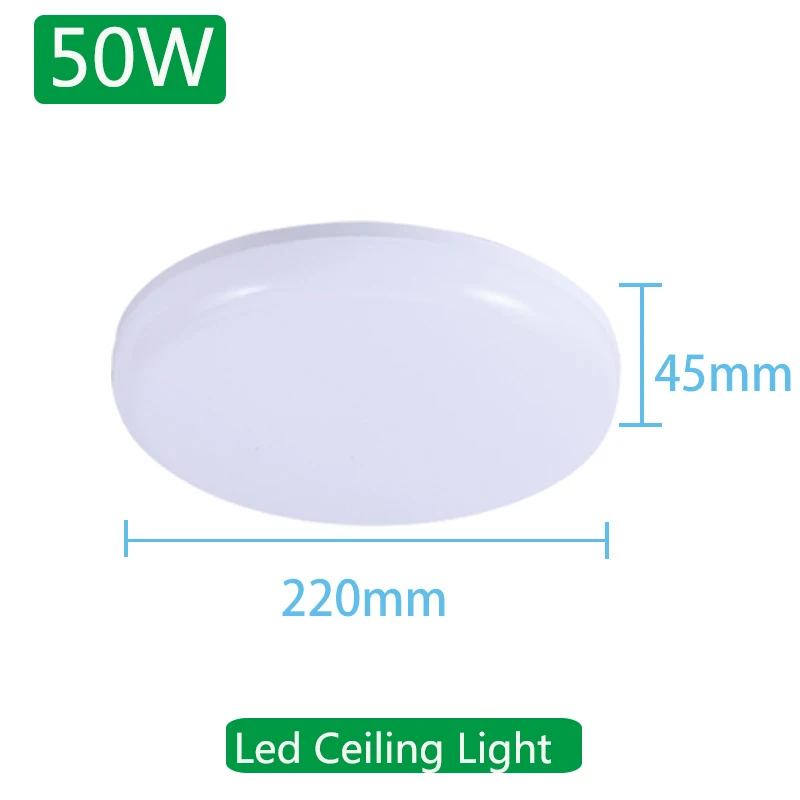 50W Ceiling Light Светодиодный панельный светильник 220 В светодиодный потолочный светильник поверхностного монтажа круглый 15 Вт 20 Вт 30 Вт 50 Вт внутренний декоративный светильник для ванной комнаты спальни - Испускаемый цвет: 50W Ceiling Light