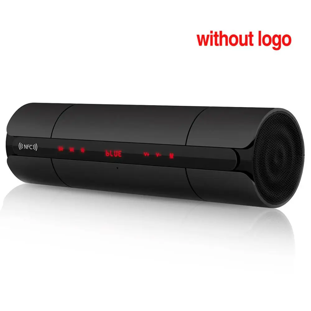 Black without logo Zinsoko KR8800 портативный Bluetooth динамик беспроводной NFC FM HIFI стерео громкий динамик s Super Bass Caixa Se Som звуковая коробка для телефона - Цвет: Black without logo