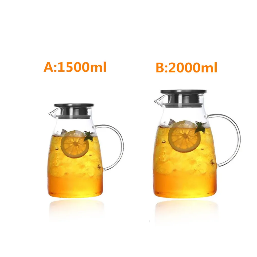 1.5L/2L Стеклянные Чайники wth чайники для заварки Кофе чайник холодной воды с чайным