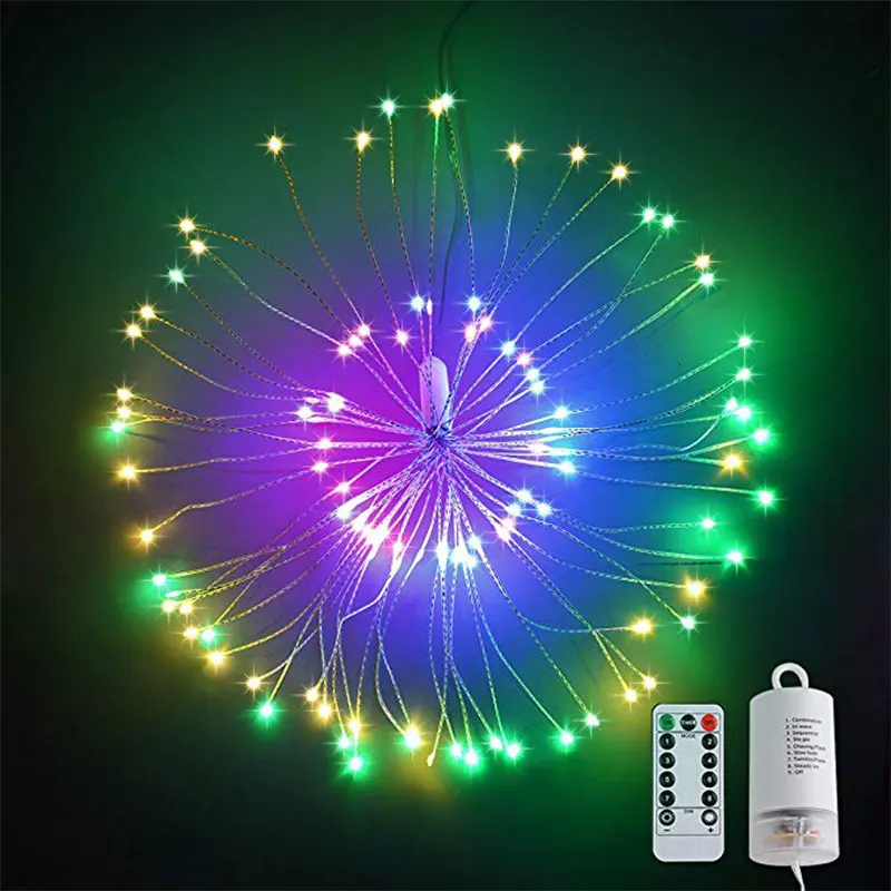 Solar Powered Hanging Starburst String Light Two styles 200 Leds DIY Copper/Silver Wire Fairy Christmas Decoration Twinkle Lamp