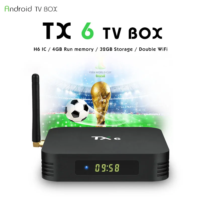 ТВ приставка 5 шт. TX6 Android 9 Allwinner H6 4 Гб DDR3 32 ГБ/64 EMMC 2 ГГц WiFi BT4.1 опциональная