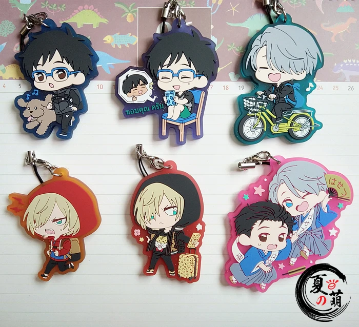 Yuri! На льду аниме Nikiforov Victor Yuuri Plisetsky Yuri резиновый брелок|japanese anime|yuri anime |