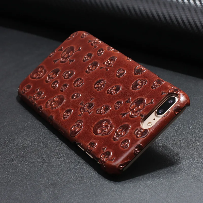 Чехол из натуральной кожи для Iphone 8 7 Plus Модный чехол с изображением пиратского черепа чехол из натуральной кожи для Iphone7 8 7 Plus чехол