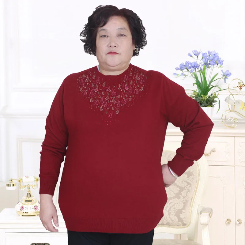 Plus size 4XL 8XL 2018 new middle-aged fashion large pure wool sweater PJ8502 |