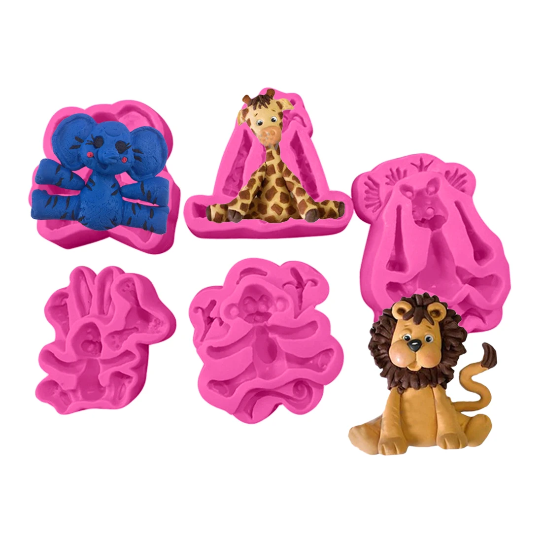 3D силиконовая форма для украшения торта в виде животных шоколадная формочки мыла