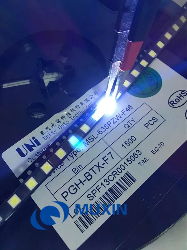Светодиодная подсветка высокой мощности UNI 200 шт 1 Вт 3537 90 лм 3 в холодный белый ЖК