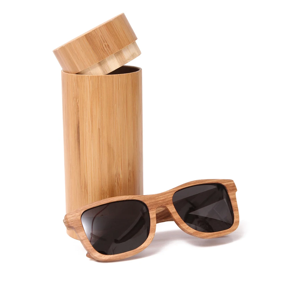black lens with case BerWer настоящие солнечные очки из дерева зебрано Новые поляризованные бамбуковые женские солнцезащитные очки ручной работы мужские Oculos - Цвет линз: black lens with case