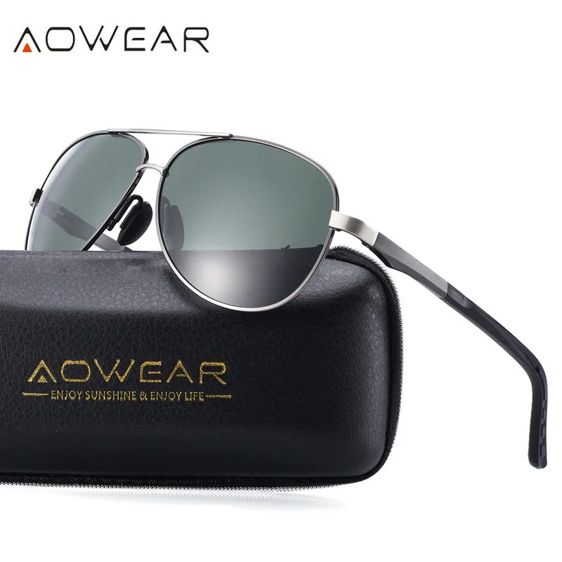 Классические поляризованные солнцезащитные очки AOWEAR мужские в стиле ретро из