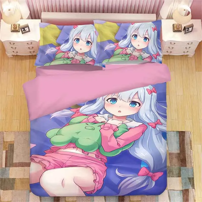 Izumi Sagiri 3D мультфильм постельное белье с аниме набор пододеяльник наволочка эротический комикс учитель Утешитель комплект постельного белья Постельное белье(без простыни - Цвет: 8