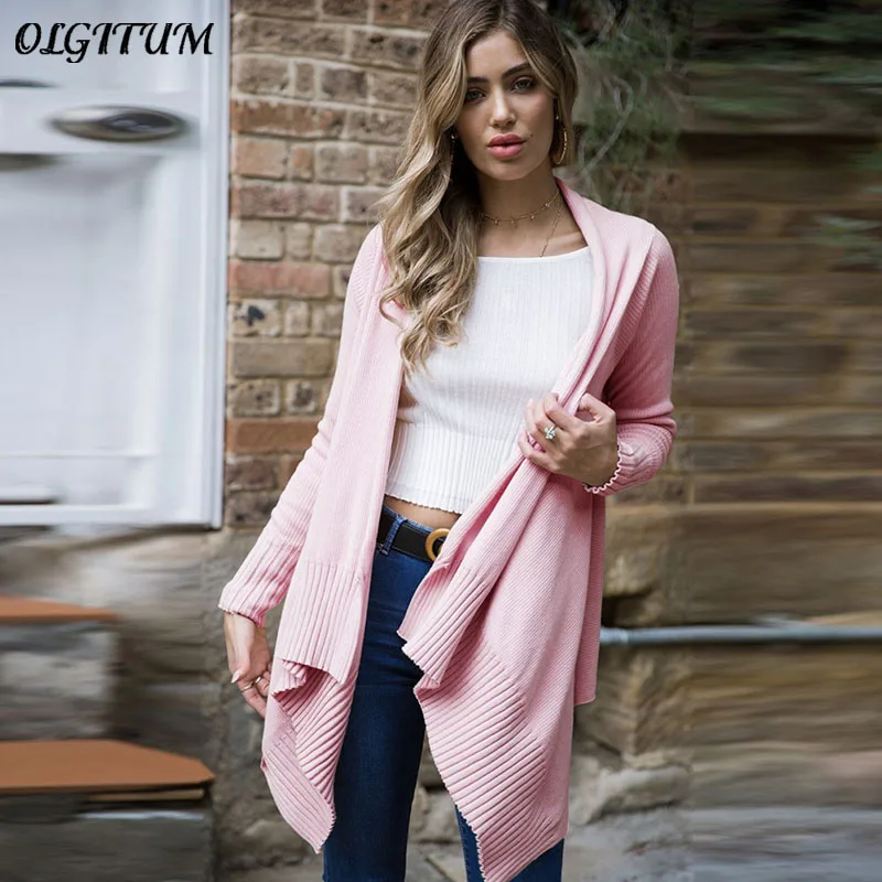 Фото 2019 Autumn/Winter New Fashion Net Red Long Knit Cardigan Coat Solid Color Irregular Thick Sweater Female Jacket High-Quality 2019 Autumn/Winter New Fashion Net Red Long Knit Cardigan Coat Solid Color Irregular Thick Sweater Female Jacket High-Quality