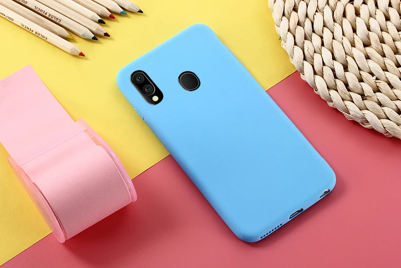 Чехол для Samsung Galaxy A50 A40 цветной матовый чехол карамельного цвета мягкий