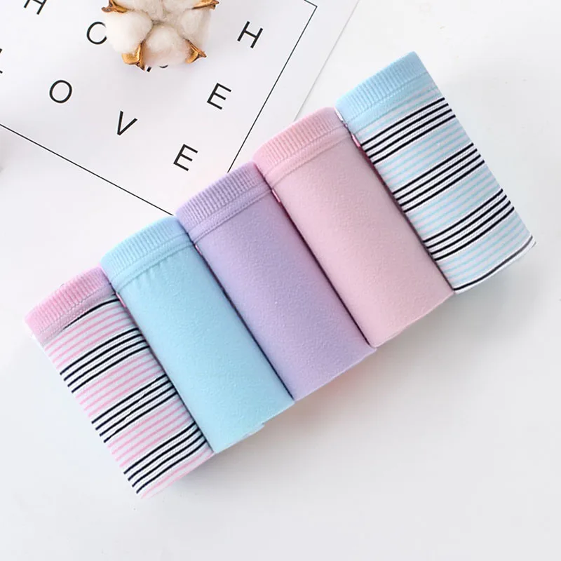 Multicolor2 5 штук в партии! Трусики для менструального периода, женское нижнее белье, герметичные, хлопковые, физиологические, женские трусы с мультяшным принтом - Цвет: Multicolor2
