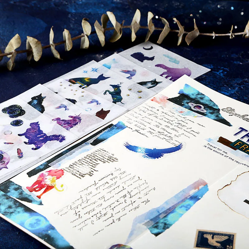 6 шт./лот декоративные наклейки для домашних животных Dream Starry sky cat клейкие