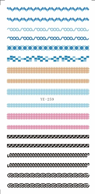 Переводная наклейка для дизайна ногтей черная мозаика французская улыбка