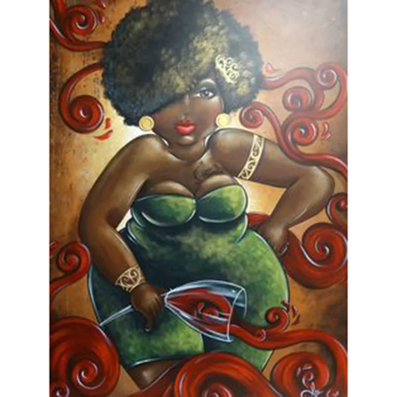 3d Алмазная живопись мультяшная картина стразы вышивка крестиком черная женщина