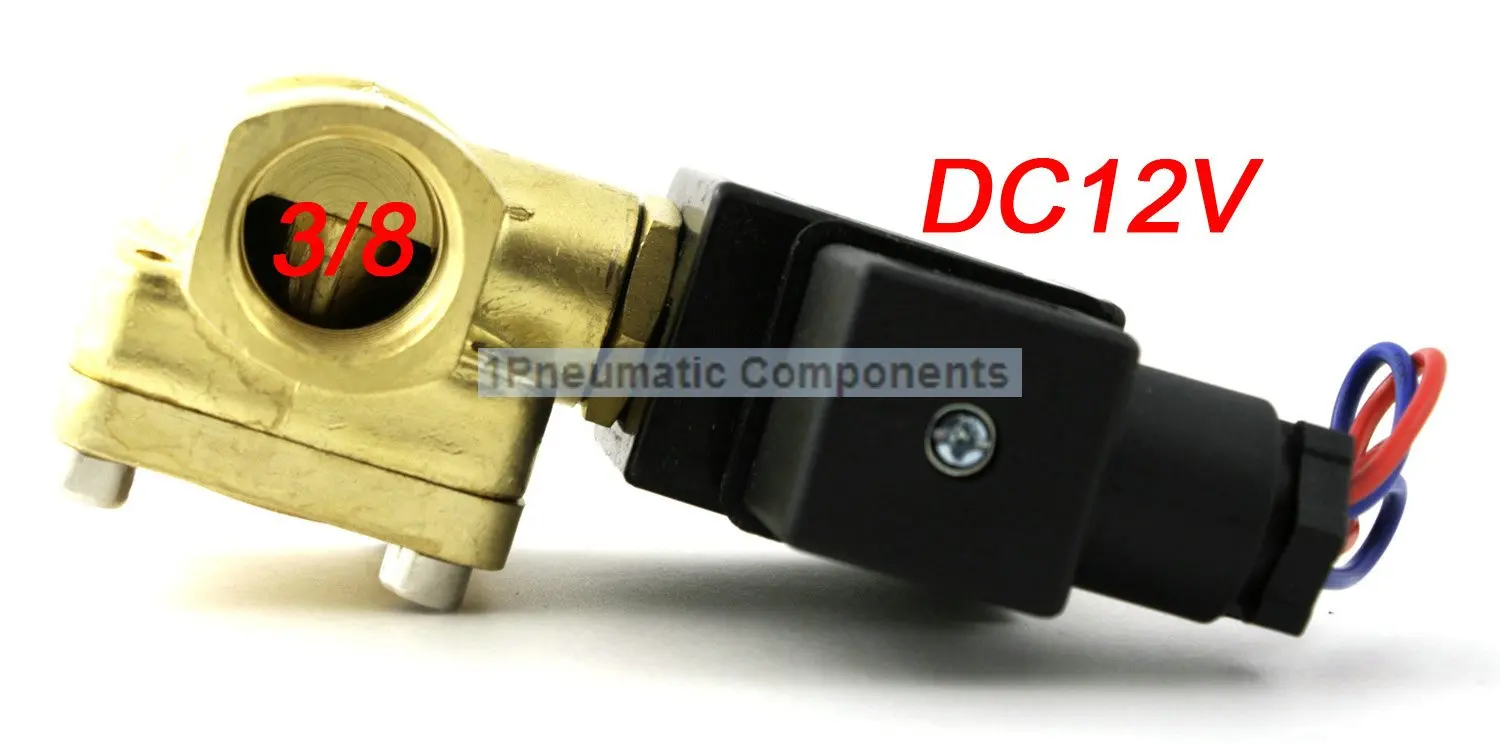 Горячая Распродажа N/C 3/8 ''резьбовой электромагнитный клапан 12 В постоянного