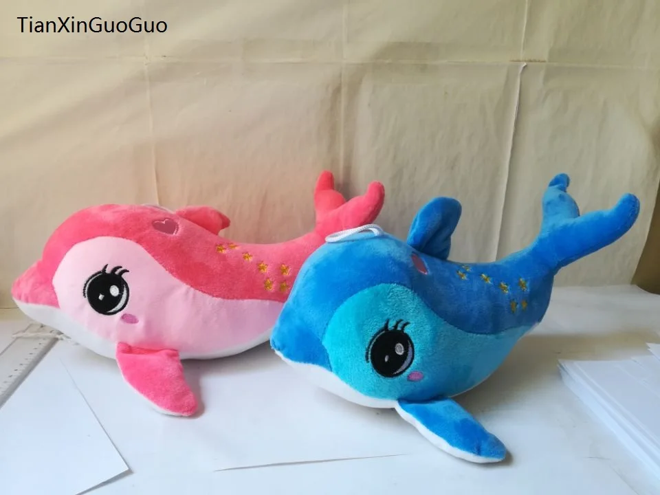 

about 35cm cartoon dolphin plush toy lovely stars dolphin soft doll kid's toy Christmas gift b1467