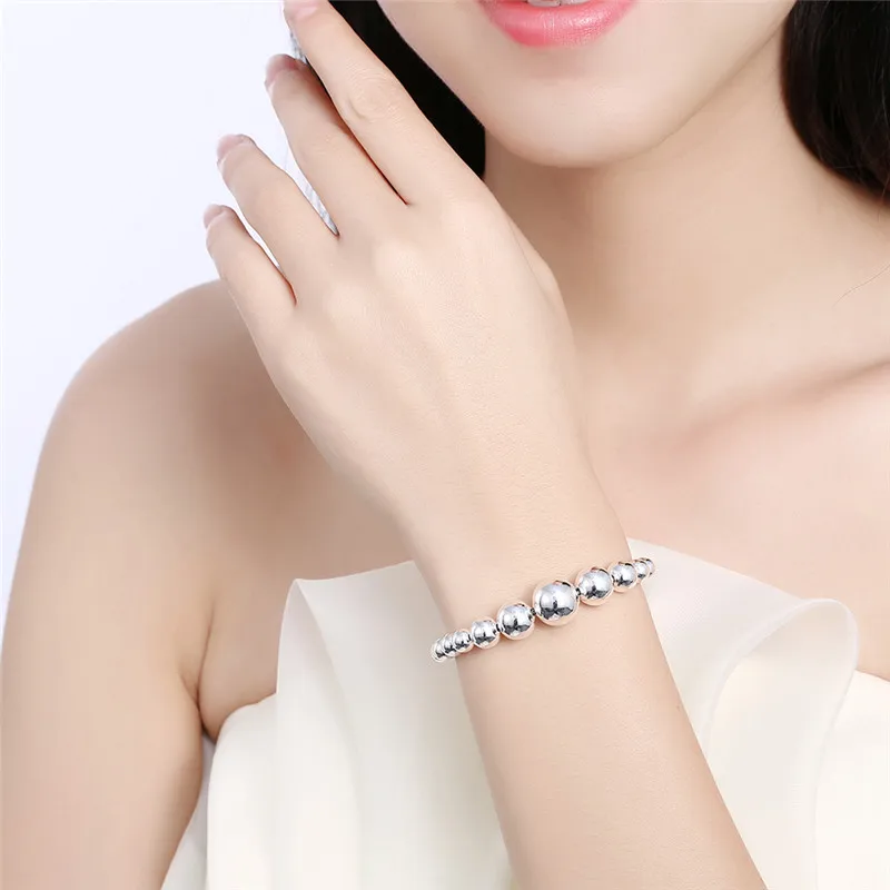 KimJ SPCH165 bracelet the youngly season of fashion design silver color plated metal bean lovely for young woman | Украшения и