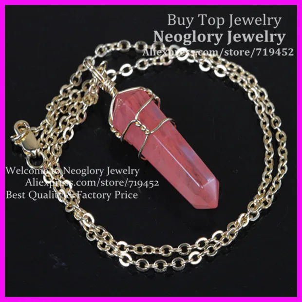 10 шт. смешанные натуральные драгоценные камни Подвеска Ожерелье металлическая