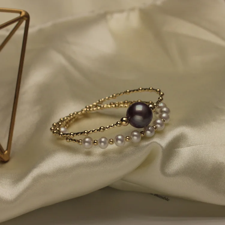 11mm Black Pearls 5-6mm White Freshwater Bracelet Adjustable Sterling Silver Pearl Jewelry Affordable Size | Украшения и