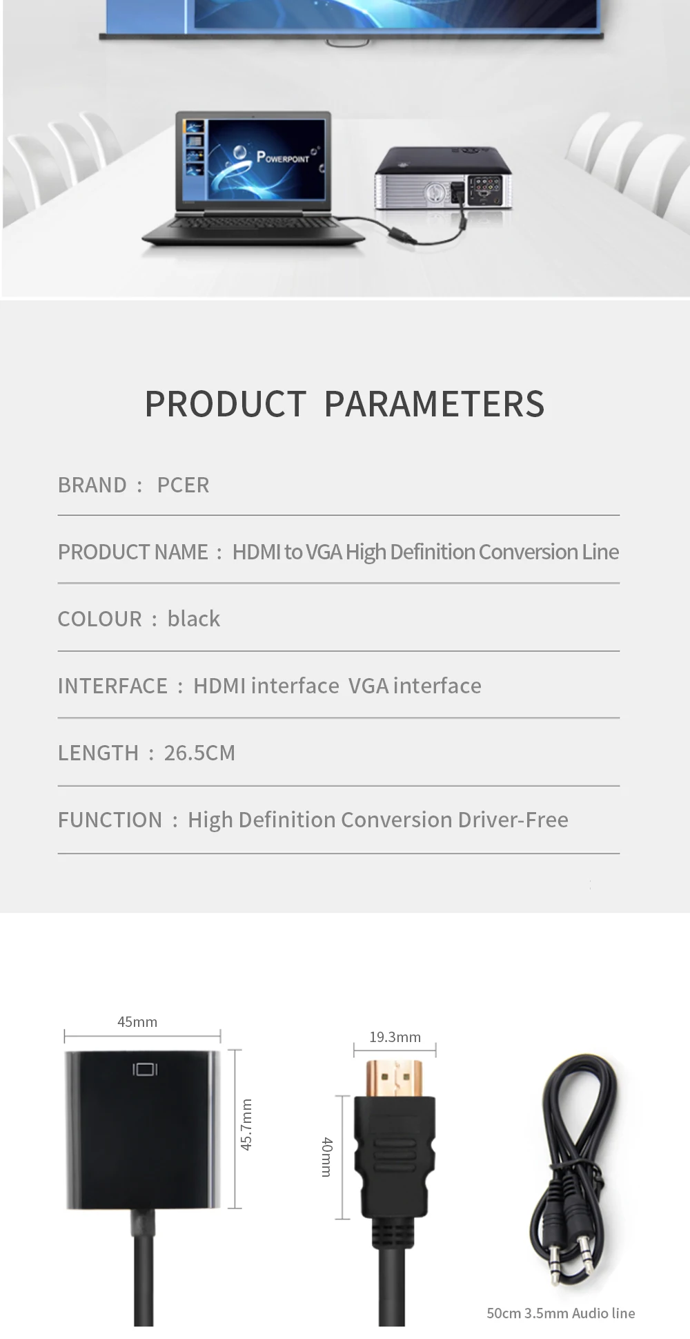 HDMI к VGA адаптер HDMI Мужской к VGA Женский HDMI VGA адаптер конвертер для компьютера дисплей экран проектор ТВ HDMI к VGA