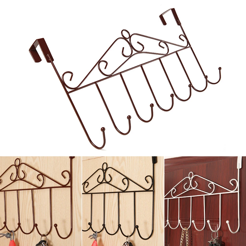 Cabinet Door Back Hooks Stainless Steel 7 Hanger Free Of Adhesive Clothes Towel Hanging | Дом и сад