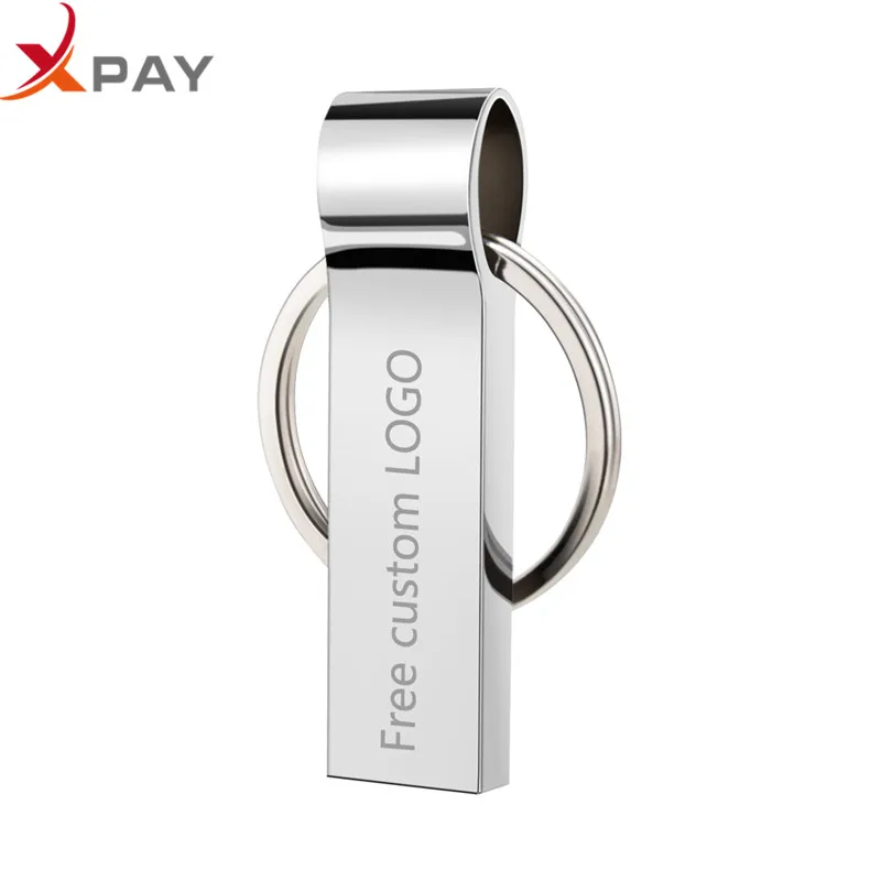 XPAY 2,0 серебристый usb флеш-накопитель 32 ГБ высокоскоростной Флэш-накопитель 4 ГБ 8 ГБ оперативной памяти, 16 Гб встроенной памяти, 64 ГБ 128 Гб флешки usb флэшка с браслетом Бесплатный Пользовательский логотип