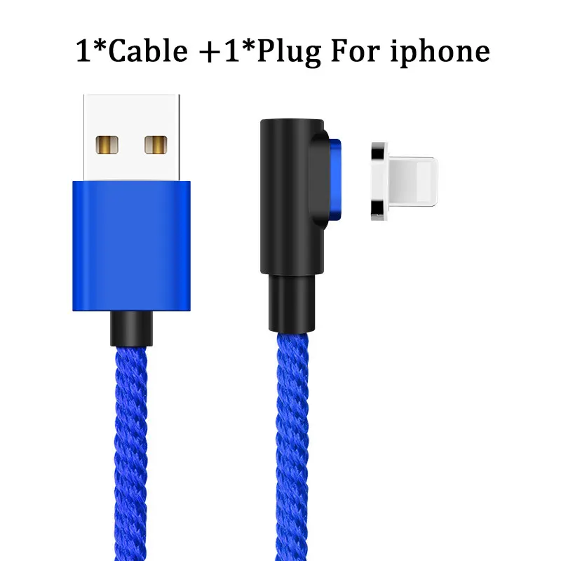 Blue for iphone Vanniso 3A Магнитный Micro USB кабель для быстрой зарядки usb type C кабель для samsung S9 s8 huawei p20 Xiaomi mi8 mi9 type-C шнур провода - Цвет: Blue for iphone