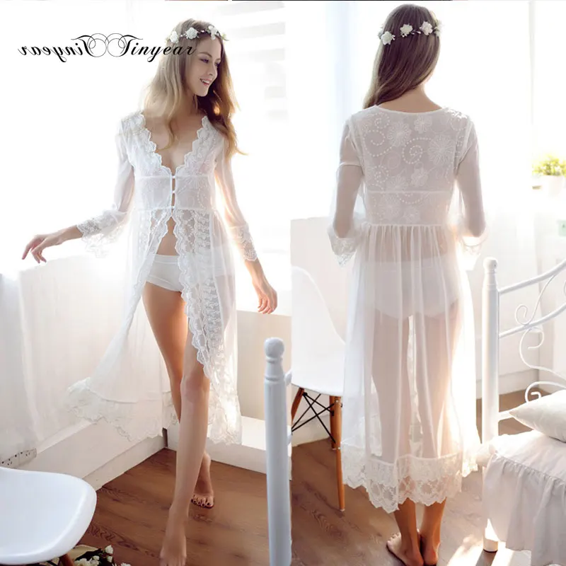 Hot sale sexy babydoll large size lingerie lace v-neck long nightdress white underwear women sex ladies nightwear | Тематическая