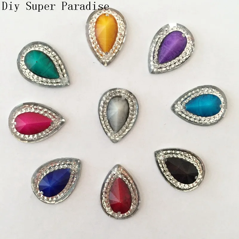 

DIY 40 шт. 13 мм * 18 мм фотоаксессуары из смолы в форме слезы/свадебные пуговицы с 2 отверстиями K53A * 2