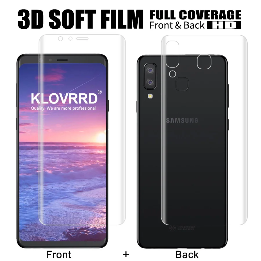 Передний + мягкая накладка на заднюю панель из пленка для samsung Galaxy A7 Экран полная