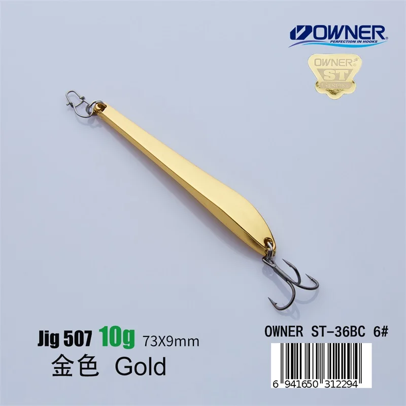 Gold 10g APADA джиггинг 507 Chopsticksp владелец тройной крючок+ перо 10 г/73 мм 14 г/82 мм рыболовные приманки для окуня Многоцветный Металлический цинковый сплав - Цвет: Gold 10g