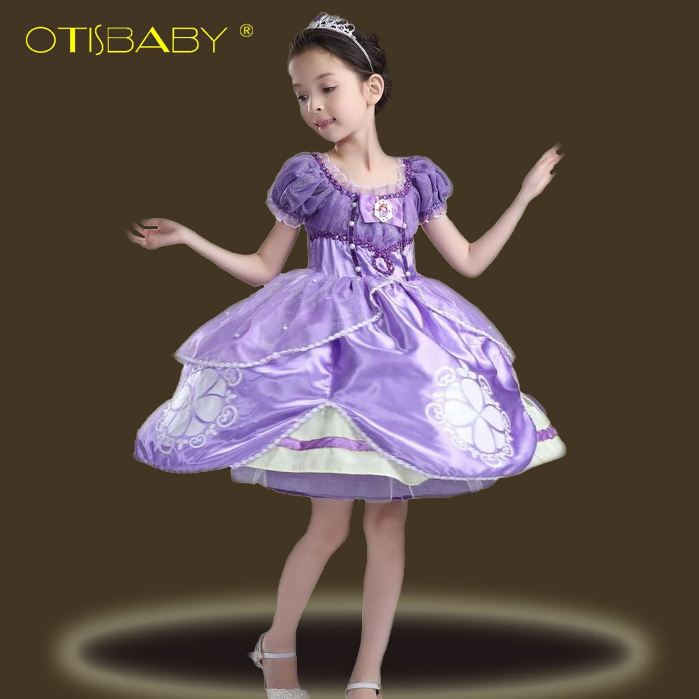 Hot Sall Girls Sofia Princess Dress Kids Sophia Sleeping Beauty Party Dresses Child Girl Rapunzel Aurora Prom Purple Costume 10 | Детская